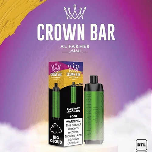 alfakher crown bar blue razz lemonade – 8000 puffs