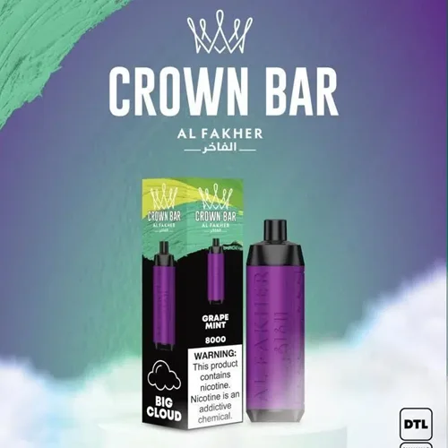 alfakher crown bar grape mint – 8000 puffs