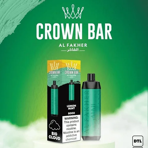 alfakher crown bar lemon mint – 8000 puffs