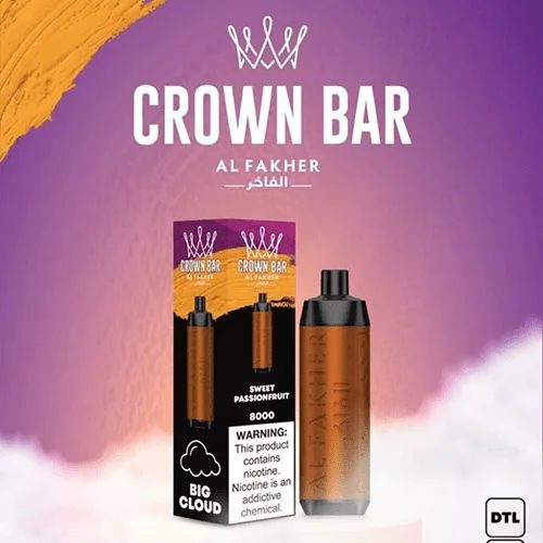 alfakher crown bar sweet passionfruit – 8000 puffs