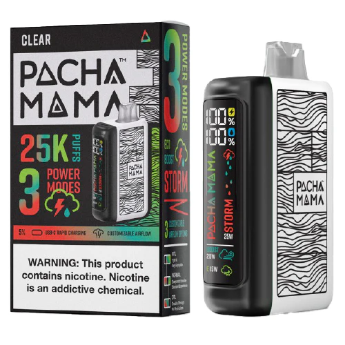 clear disposable vape (25000 puffs) by pachamama 25k