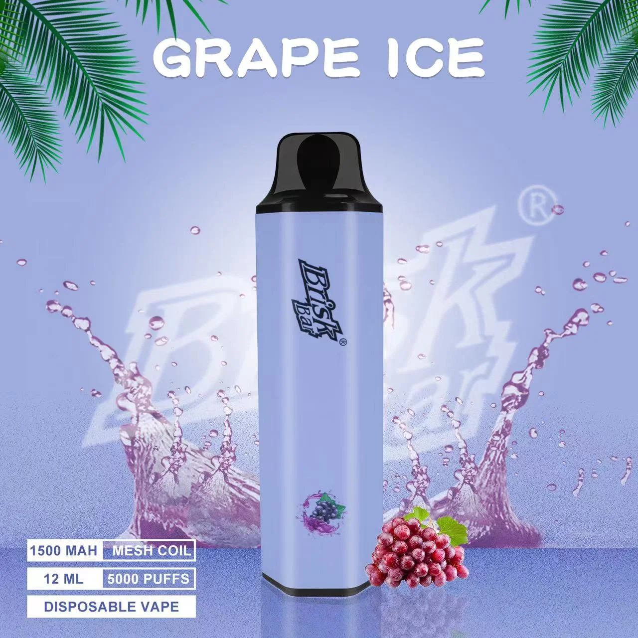brisk bar grape ice – 5000 puffs