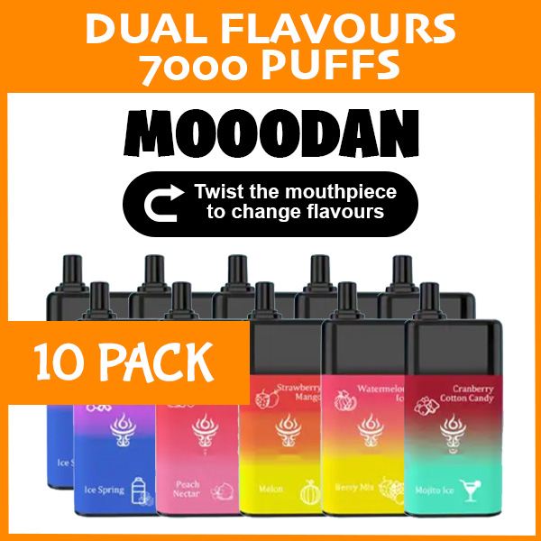 10 pack – mooodan dual flavour – 7000 puffs