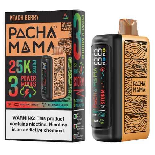 peach berry disposable vape (25000 puffs) by pachamama 25k