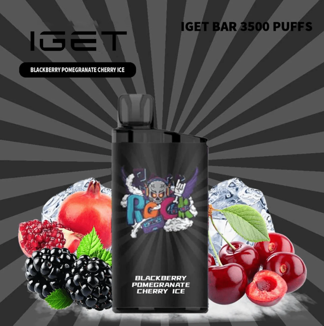 iget bar blackberry pomegranate cherry ice – 3500 puffs