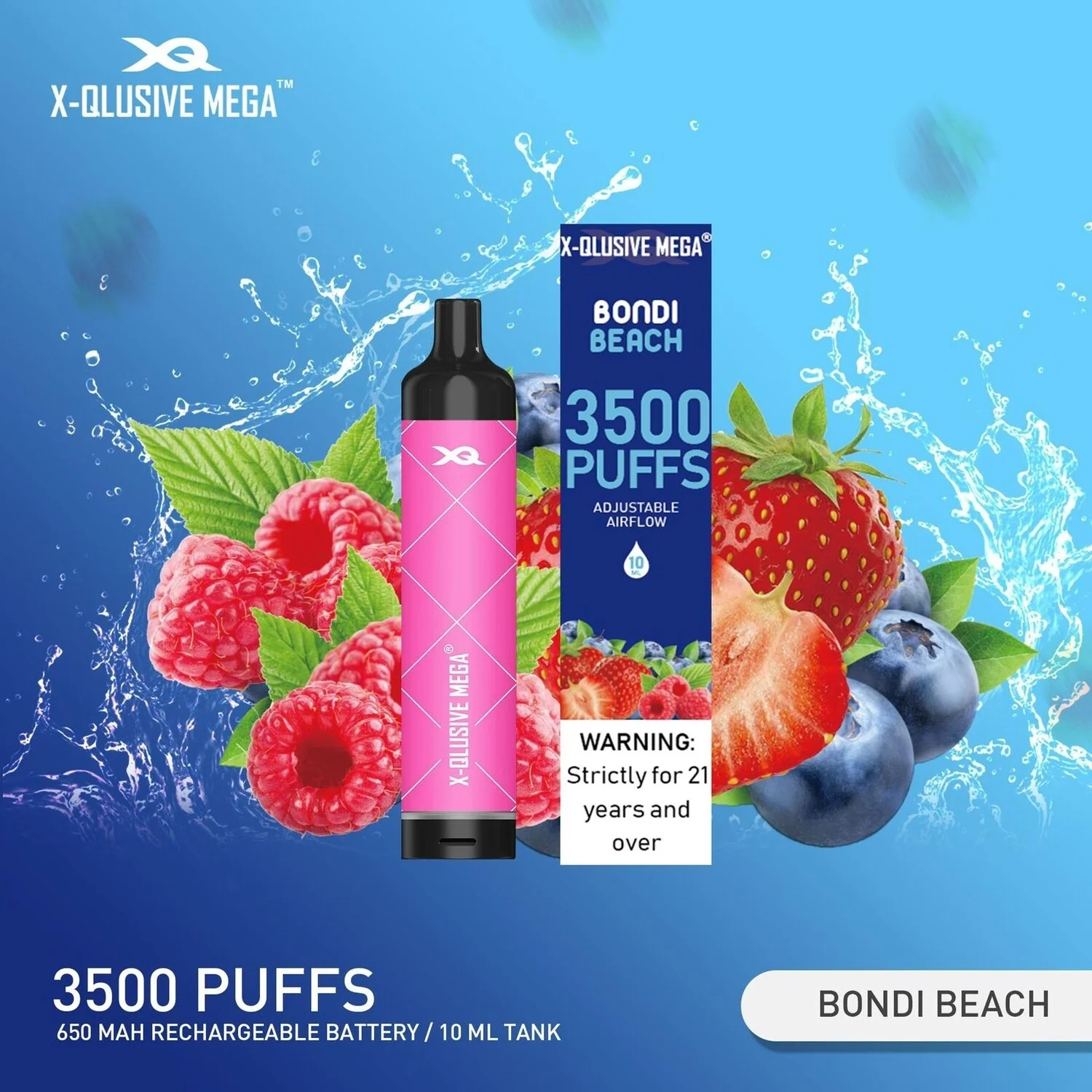 x qlusive mega bondi beach – 3500 puffs