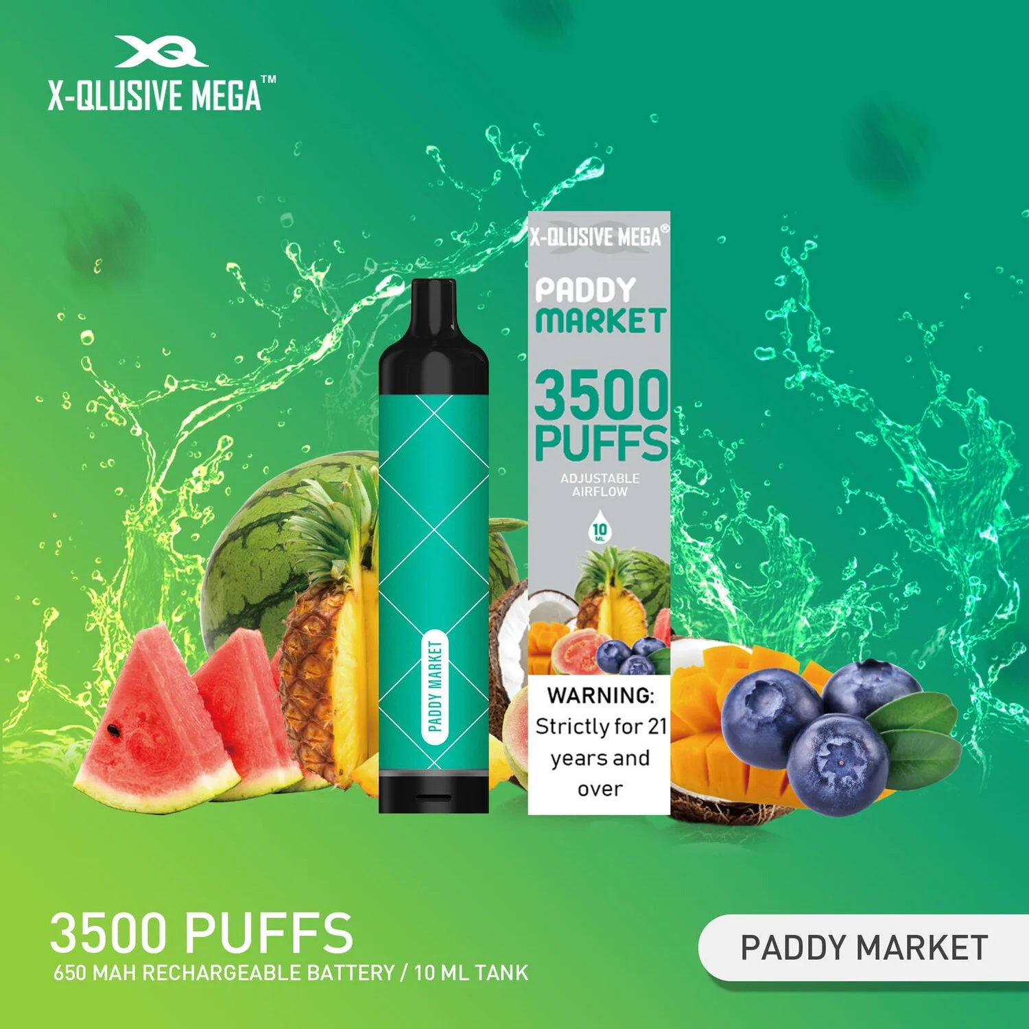 x qlusive mega paddy market – 3500 puffs