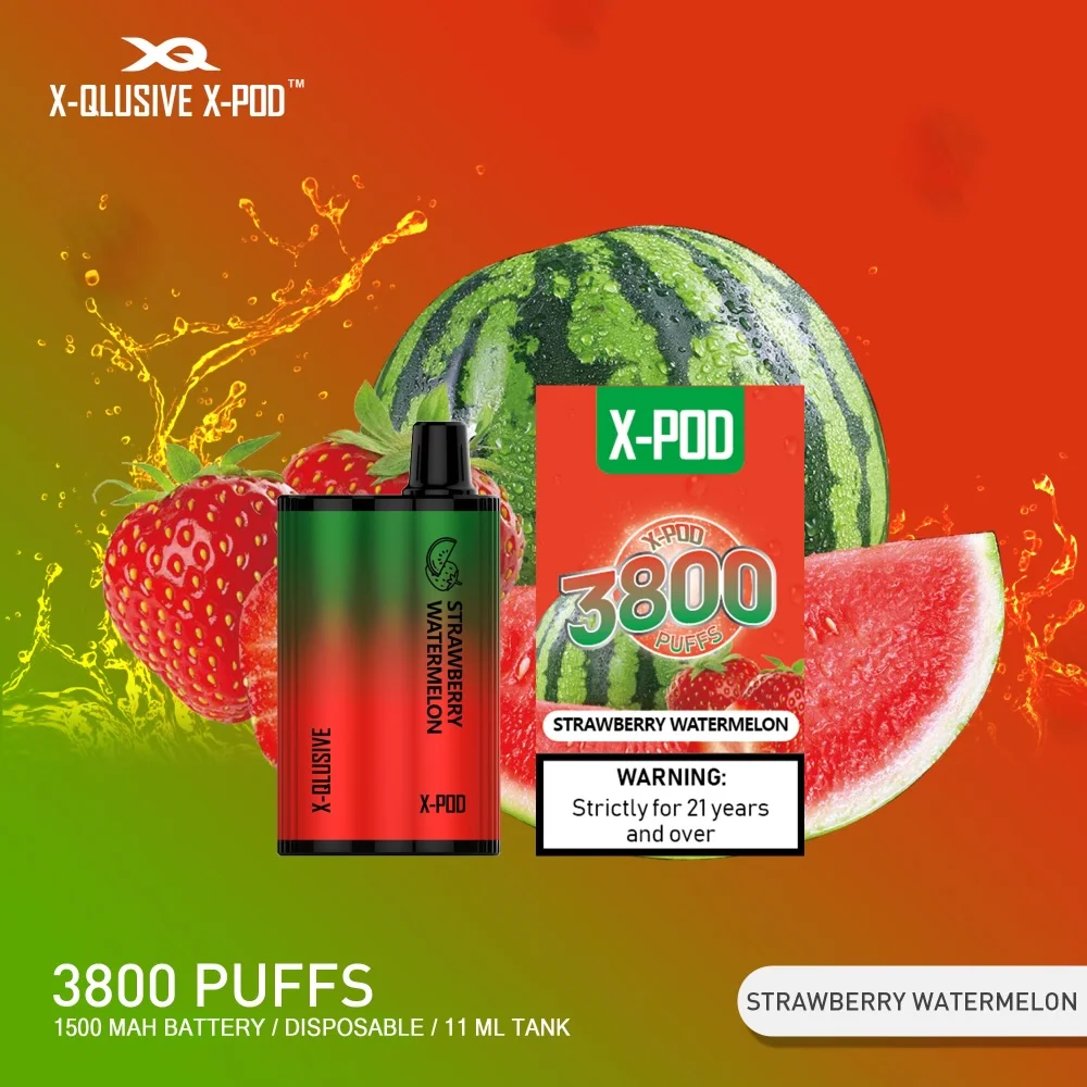 x qlusive x pod strawberry watermelon – 3800 puffs