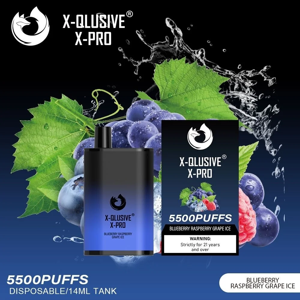 x qlusive x pro blueberry raspberry grape – 5500 puffs