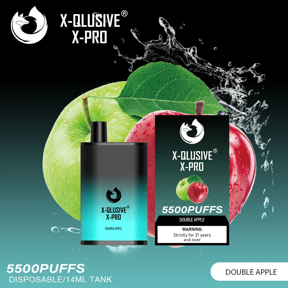 x qlusive x pro double apple – 5500 puffs
