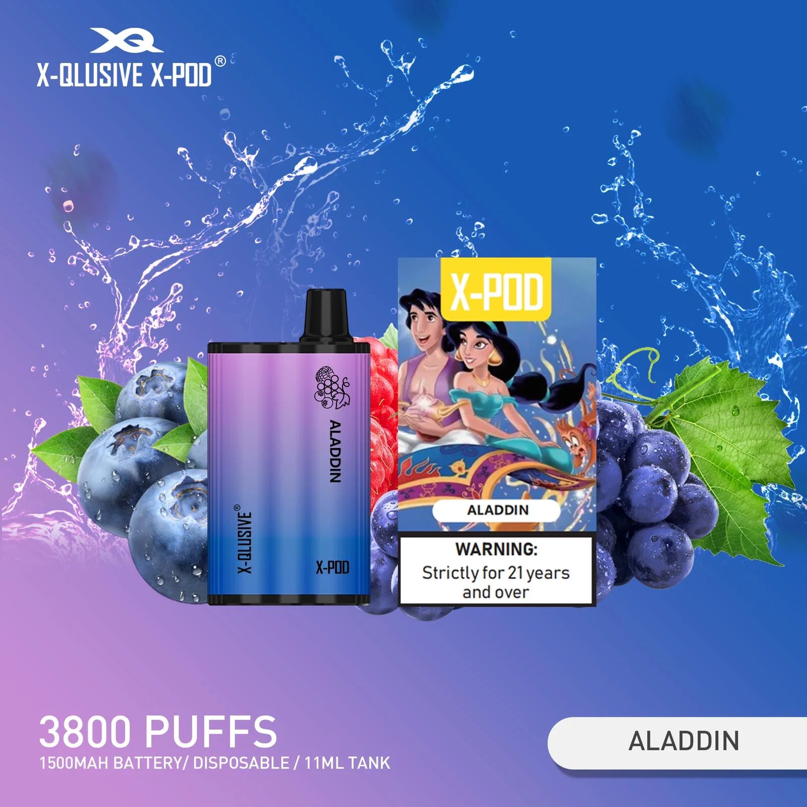 x qlusive x pod aladdin – 3800 puffs