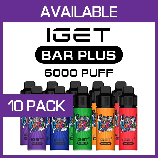 iget bar plus kit – 6000 puffs – 10 pack