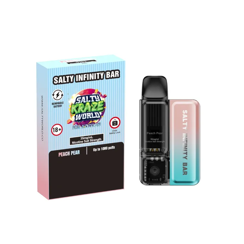 salty infinity bar [ice edition] peach pear disposable vape