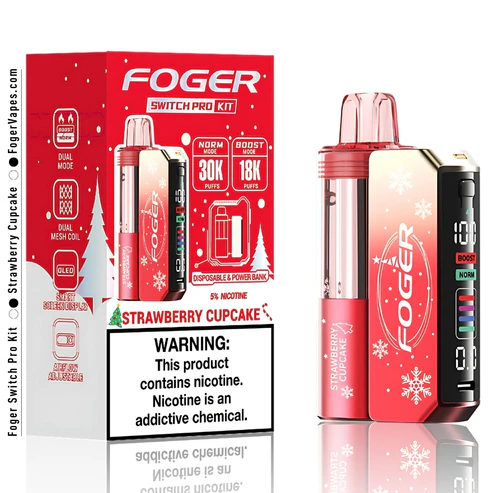 strawberry cupcake foger switch pro kit 30k puffs